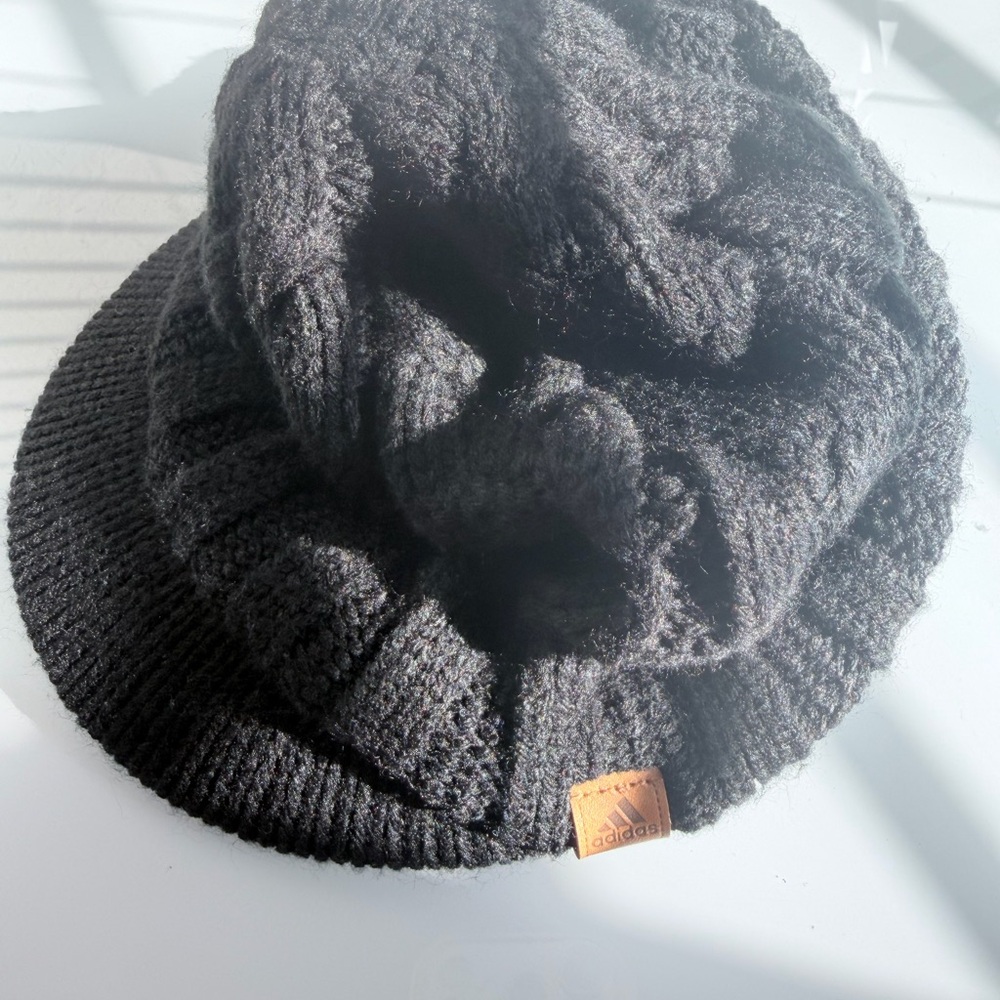 Adidas Black Cable Knit Hat